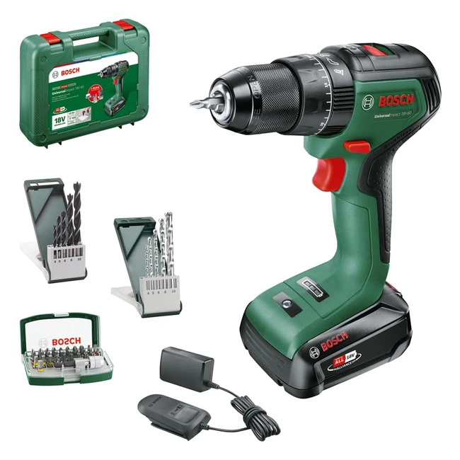 Trapano Bosch UniversalImpact 18V60 con Percussione a Batteria - Avvitare, Forare nel Legno/Metallo, Forare nella Muratura