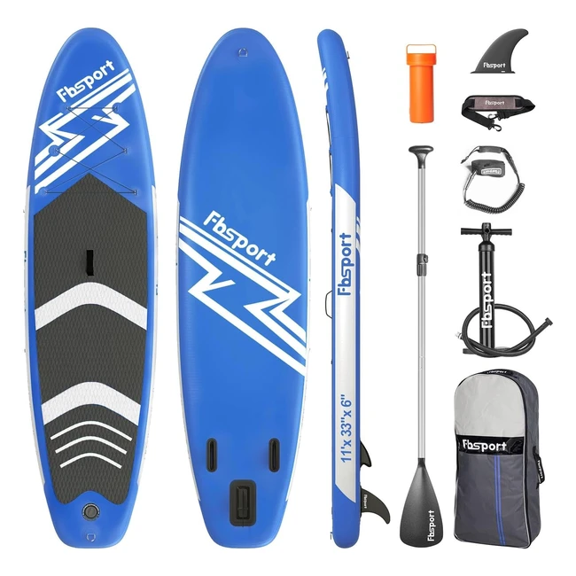 FBSport Aufblasbares SUP Board Standup-Paddling-Board aufblasbares Standup-Paddle-Board für Standup-Paddling 15 cm dickes Surfboard-Set mit verstellbarem Aluminium-SUP-Paddel und Pumpe