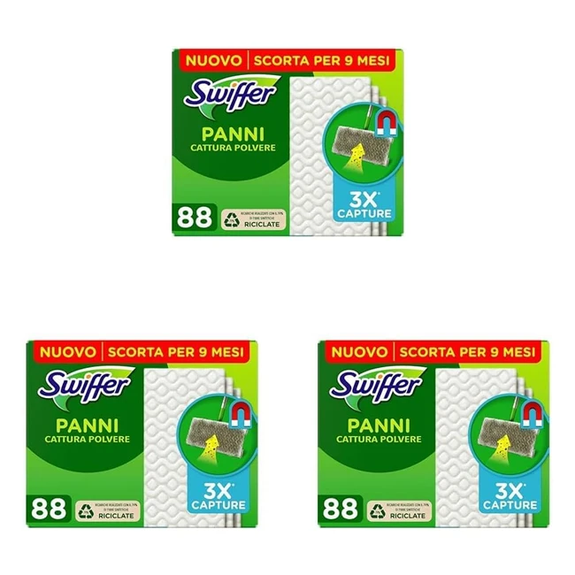 Swiffer Panni Catturapolvere 264 Microfibra Dry Ottimo per Pavimenti e Animali -