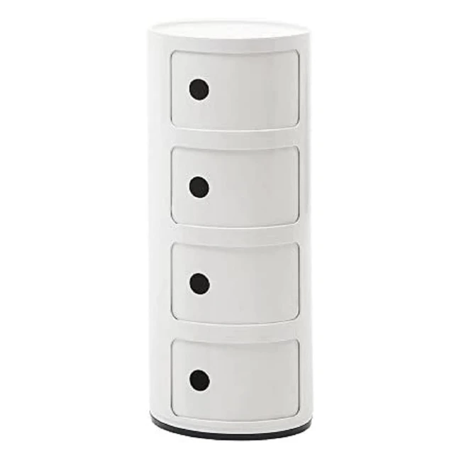 Contenitore Kartell Componibili 4 Elementi ABS Bianco 32x32x77 cm - Design Anna Castelli Ferrieri