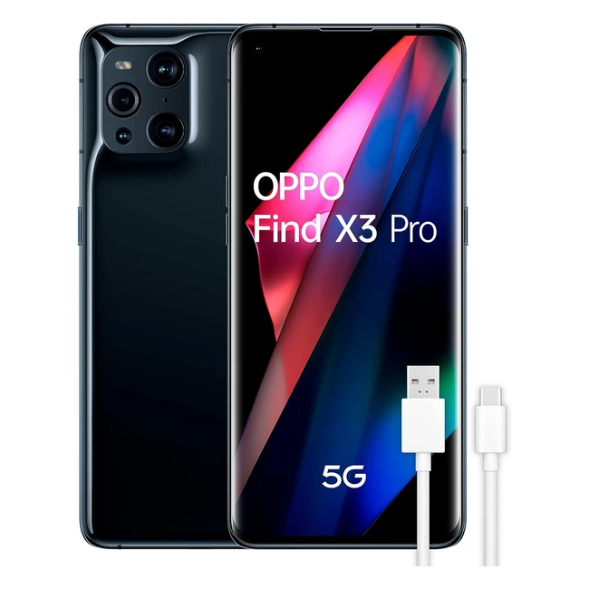 OPPO Find X3 Pro 5G Libre 12GB/256GB Cámara 50+13MP Smartphone Android Batería 4500mAh Carga Rápida 65W Negro