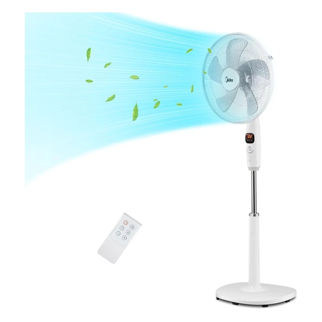 Midea FS4016CR DC Motor Standventilator leise extrem mit Fernbedienung 12 Geschw