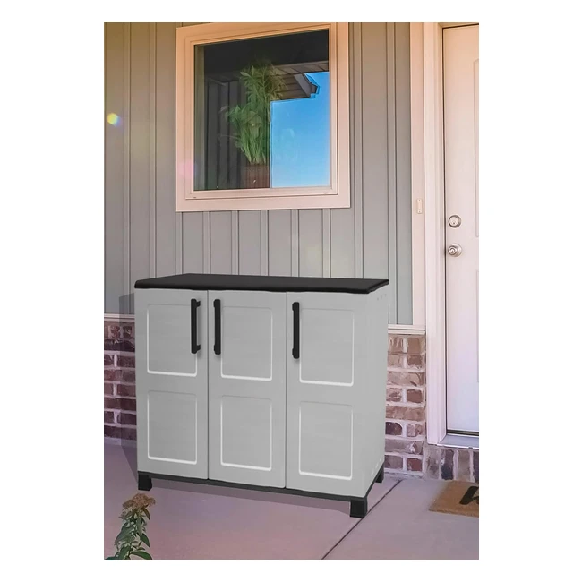 Armadio Multiuso Dmora 3 Ante Ripiano Polipropilene Grigio Chiaro