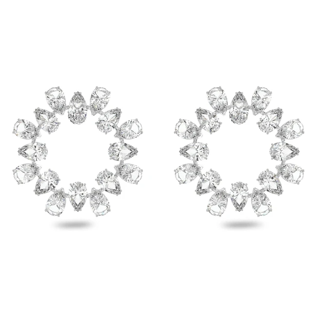 Orecchini Swarovski Millenia - Cerchio Cristalli Taglio Pear Bianchi