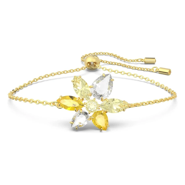 Braccialetto Swarovski Gema Taglio Misto Fiore Giallo Oro 10004