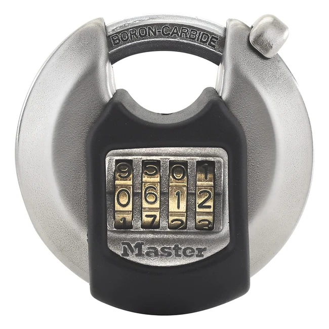 Cadenas Disque Master Lock M40EURDNUM - Acier Inoxydable Robuste - Extérieur - Idéal pour Stockage, Jardin, Garages