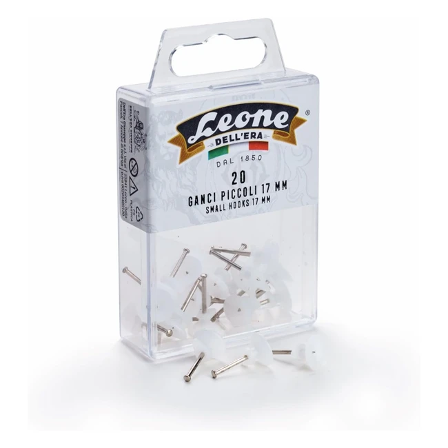 20 Ganci Leone Dellera 125x17 Spilli Acciaio Temprato - Scatola Appendibile - Ma