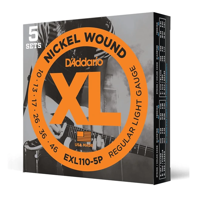 D'Addario XL Nickel Electric Guitar Strings EXL1105P - Perfect Intonation, Consistent Feel, Reliable Durability