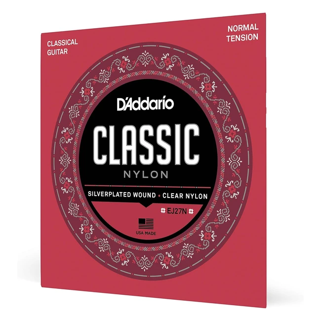DAddario Classic Nylon Guitar Strings EJ27N - Warmth  Projection - Normal Tens