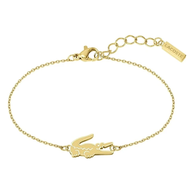 Lacoste Damen Armband Kollektion Krokodil Edelstahl Link Fashion Schmuck Acce